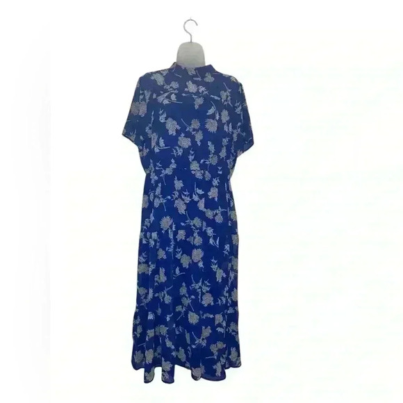 Lulus Royal Blue New NWOT Floral Print Midi Dress Size XL - Picture 5 of 5